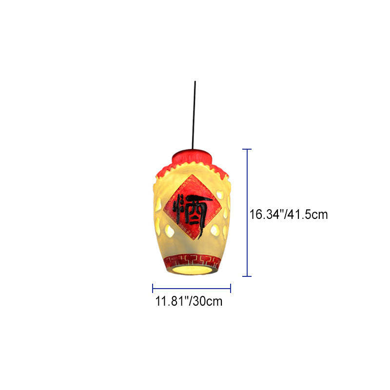 Contemporary Resin Wine Barrel Pendant Light