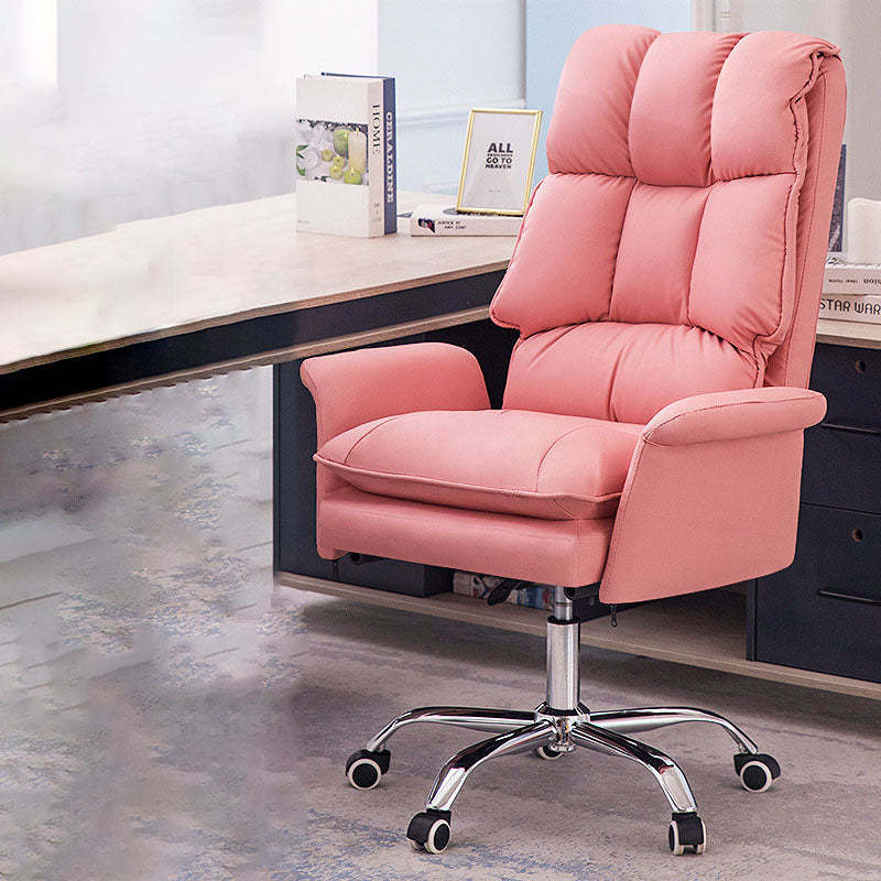 Minimalist PU Leather Steel Desk Chair