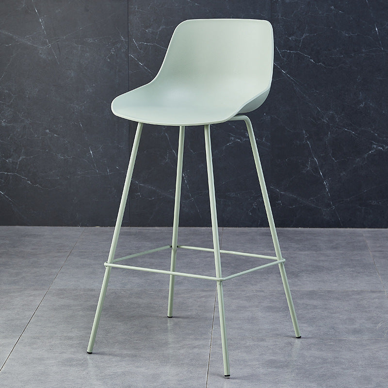 Curved Plastic Bar Stool — Green