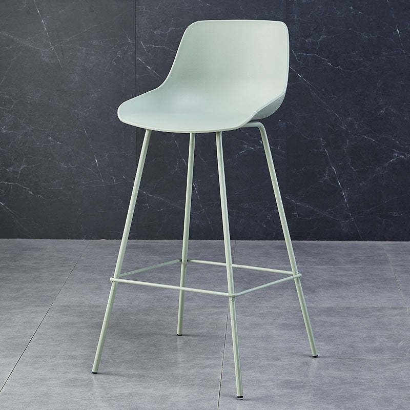 Curved Plastic Bar Stool — Green