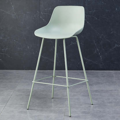 Curved Plastic Bar Stool — Green