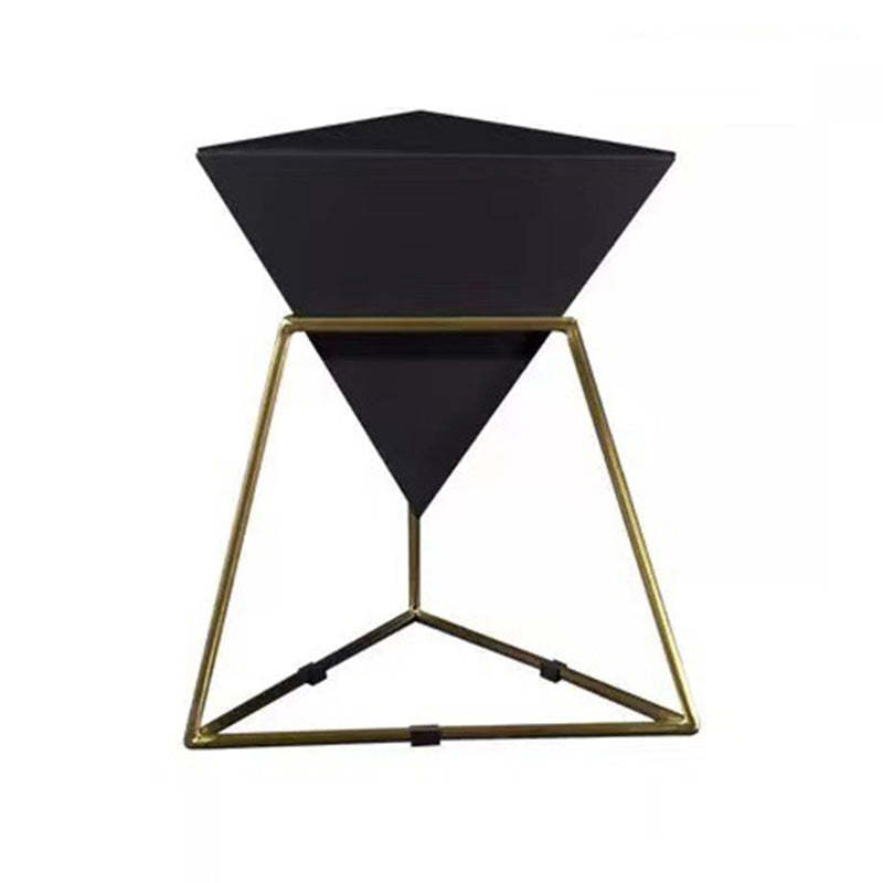 Nordic Pyramid Glass Slate Side Table