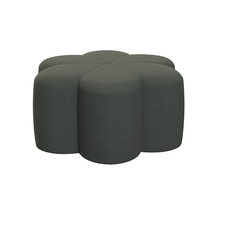 Nordic Plum-Blossom Velvet Fabric Footstool