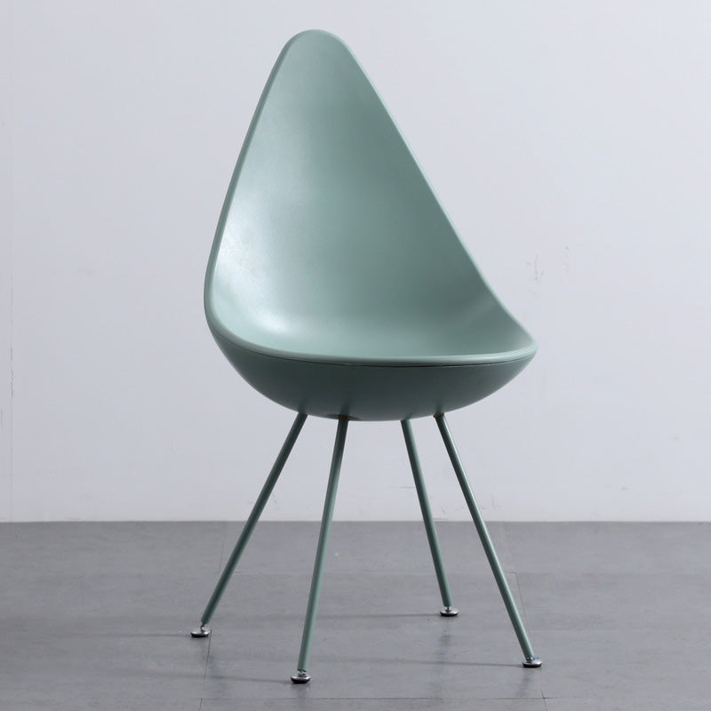 Contemporary Water Drop Plastic Dining Chair — Light Blue