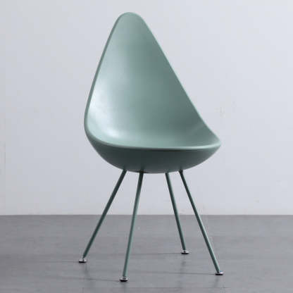 Contemporary Water Drop Plastic Dining Chair — Light Blue
