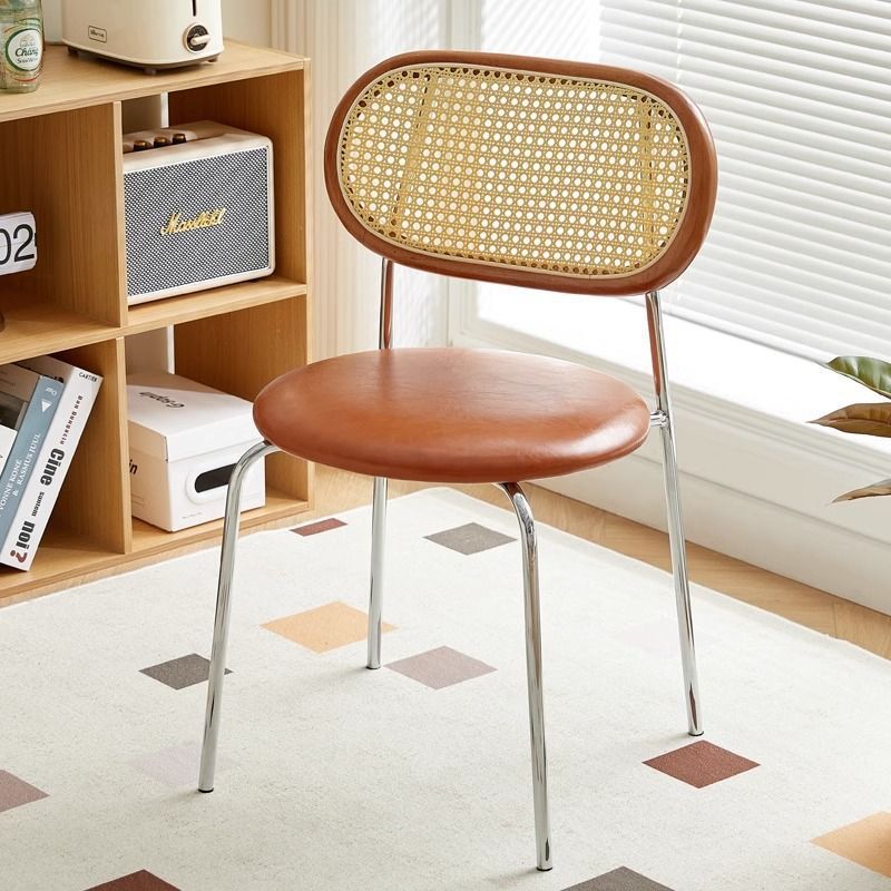 Metal dining chairs & benches in walnut — Orange