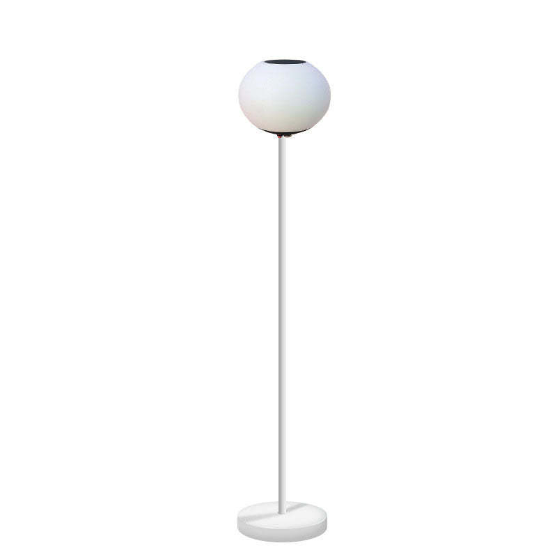 Solar Wrought Iron Oval LED Outdoor Floor Lamp