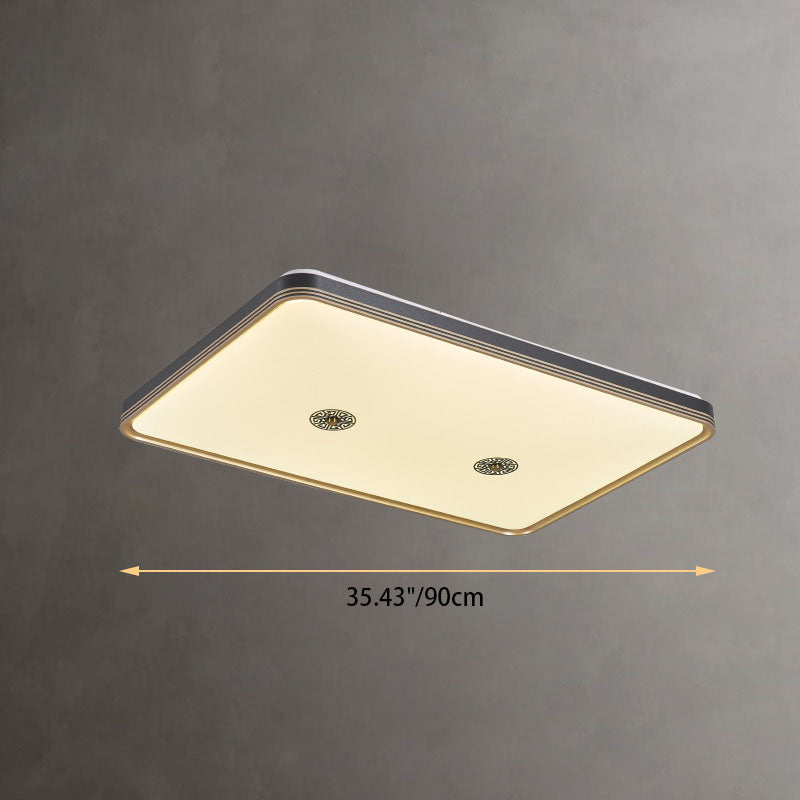 Chinese Square Geometric Acrylic LED Flush Mount Light