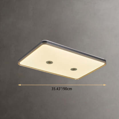 Chinese Square Geometric Acrylic LED Flush Mount Light
