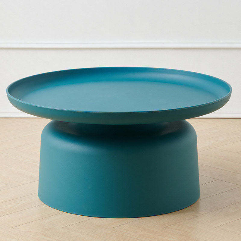 Scandinavian Round Plastic Coffee Table — Large - Blue