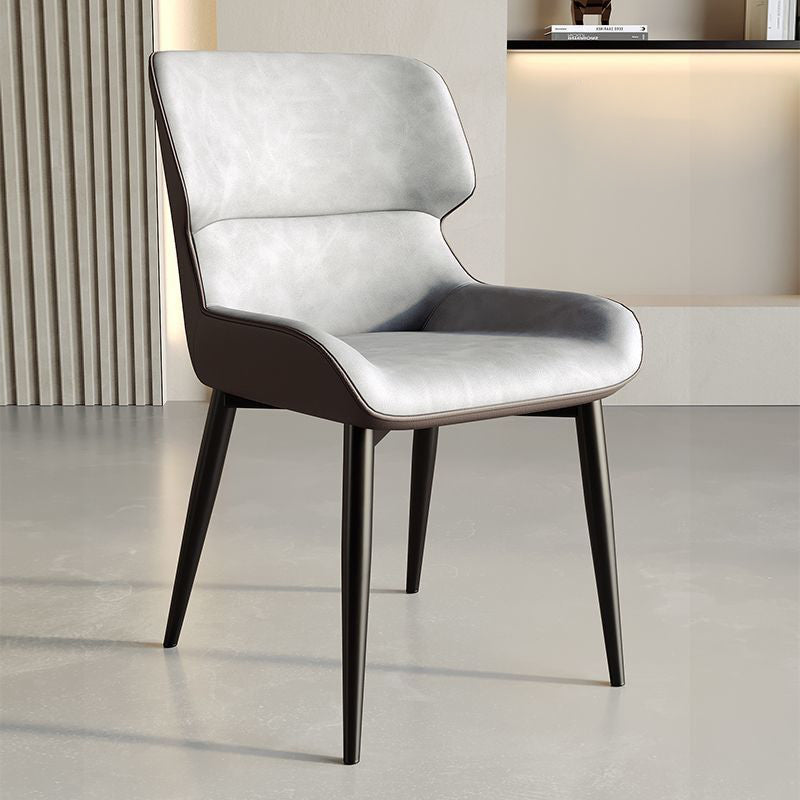 Contemporary PU Leather Upholstered Dining Chair — A - Beige
