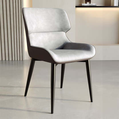 Contemporary PU Leather Upholstered Dining Chair — A - Beige