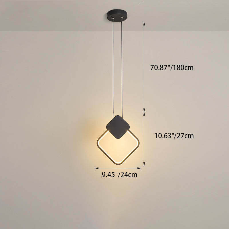Minimalist Iron Silicone Geometric Round LED Pendant Light