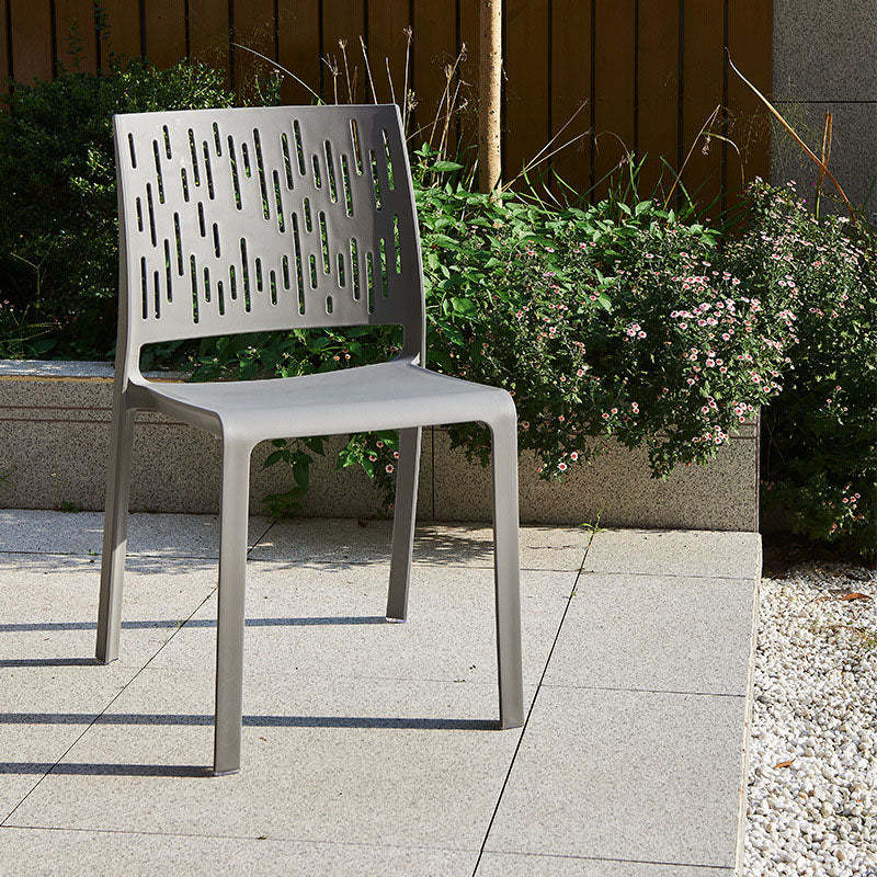 Minimalist Square Plastic Chair — Gray