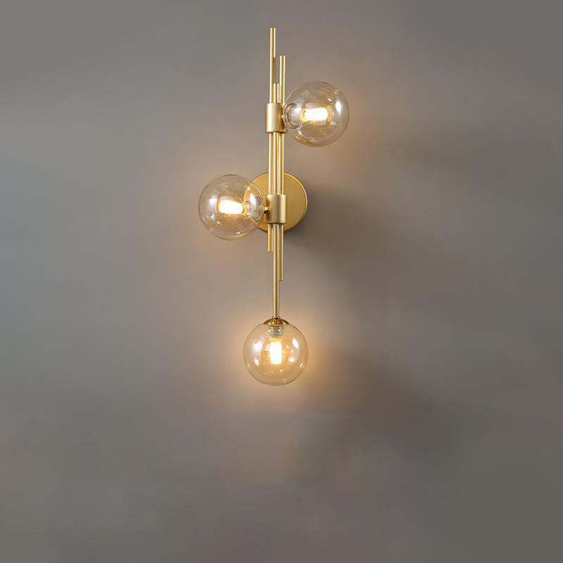 Minimalist orb gray wall sconces, Lighom — Right / Orange & Transparent / 110V-120V (US/CA
