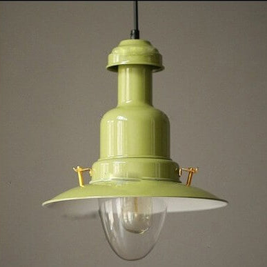 Scandinavian Industrial Iron Lacquered Round Pendant Light
