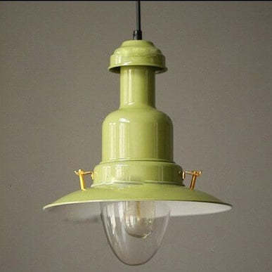 Scandinavian Industrial Iron Lacquered Round Pendant Light