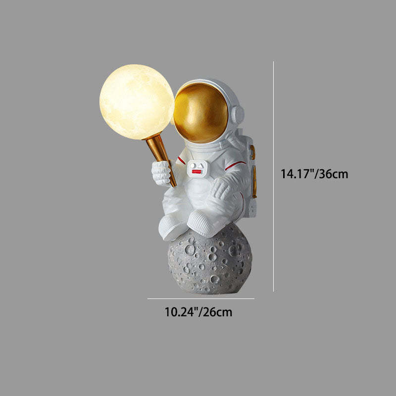 Contemporary Cartoon Astronaut Resin Sconce