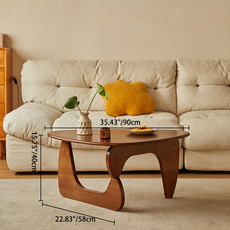 Vintage Triangle Solid Wood Coffee Table — Cherry