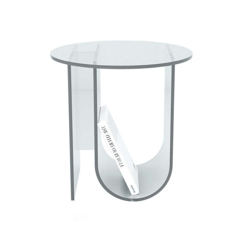 Nordic storage curved end & side tables in acrylic ceramic metal