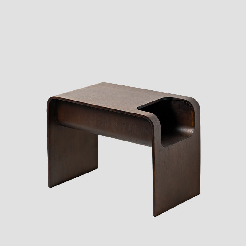 Minimalist Solid Wood C-Shaped Side Table