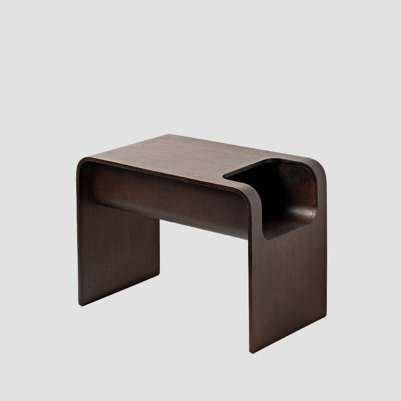 Minimalist Solid Wood C-Shaped Side Table