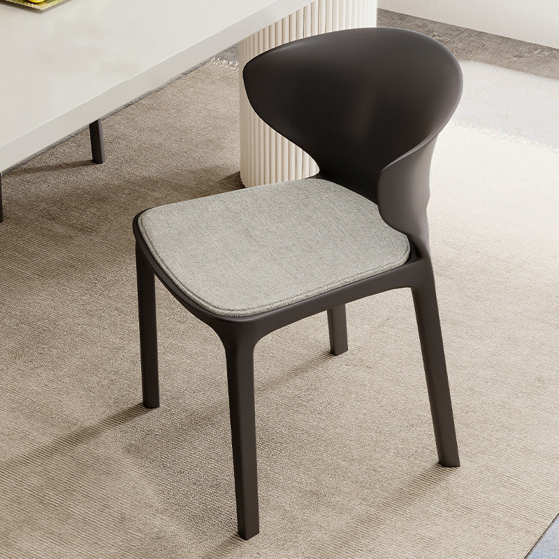 Scandinavian Velvet Ergonomic Stackable Dining Chair — Cushion Included / Dark Gray