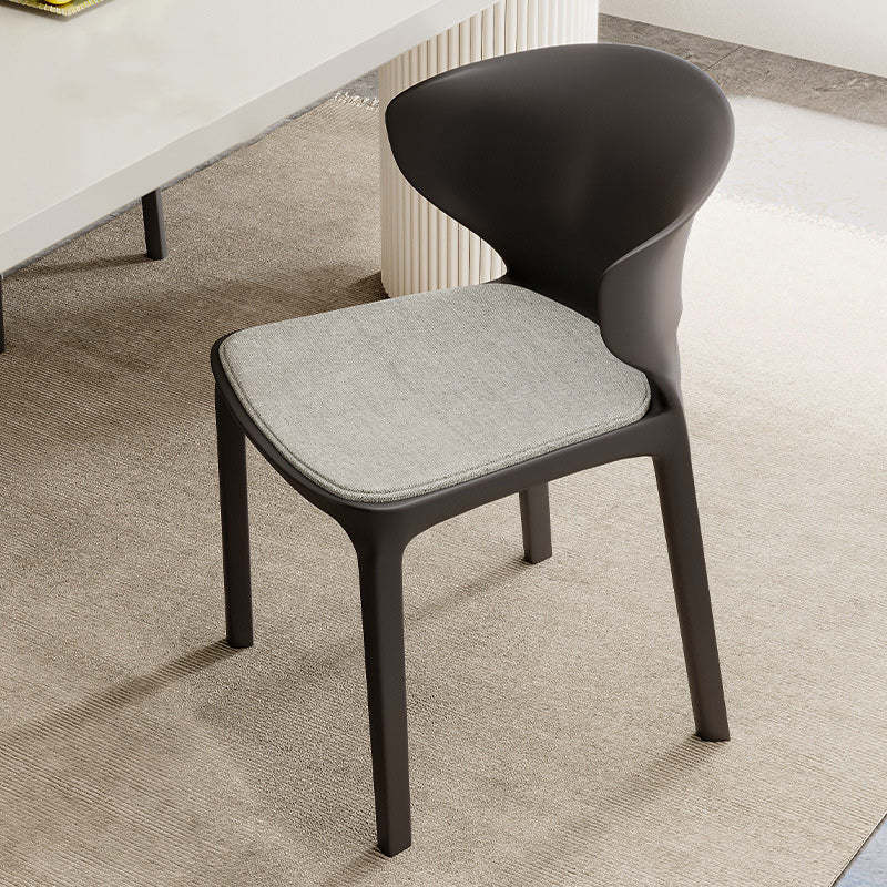 Scandinavian Velvet Ergonomic Stackable Dining Chair — Cushion Included / Dark Gray
