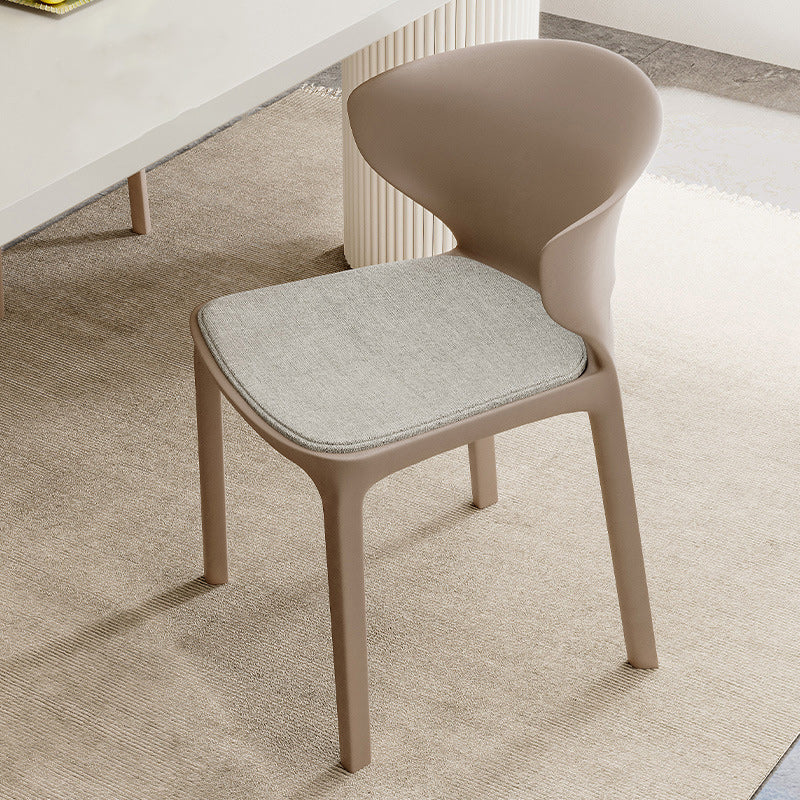 Scandinavian Velvet Ergonomic Stackable Dining Chair — Cushion Included / Red