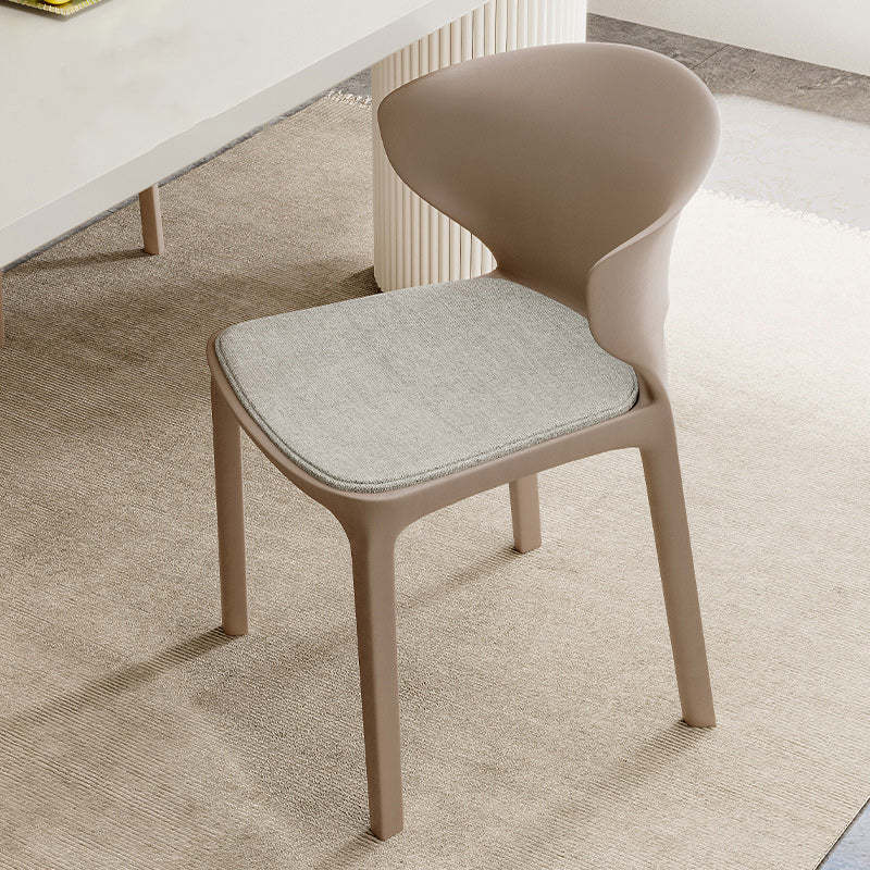 Scandinavian Velvet Ergonomic Stackable Dining Chair — Cushion Included / Red