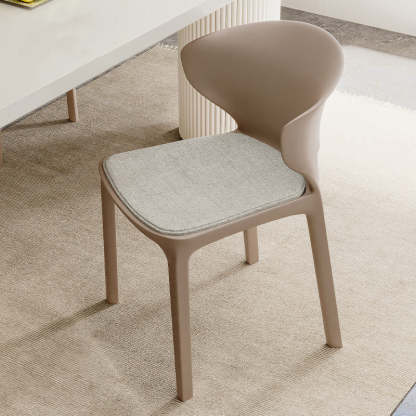 Scandinavian Velvet Ergonomic Stackable Dining Chair — Cushion Included / Red