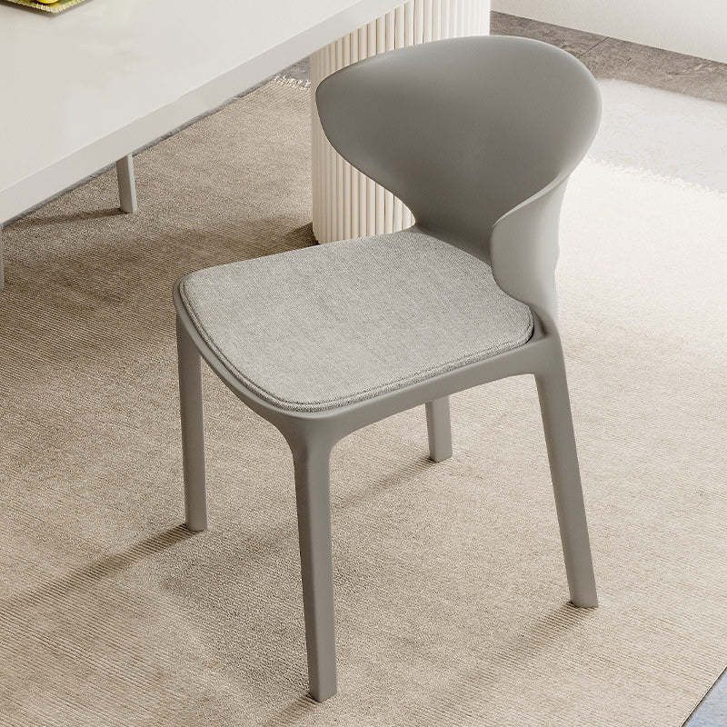 Scandinavian Velvet Ergonomic Stackable Dining Chair — Cushion Included / Dark Blue