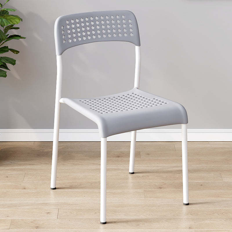 Minimalist Plastic Iron Perforated Dining Chair