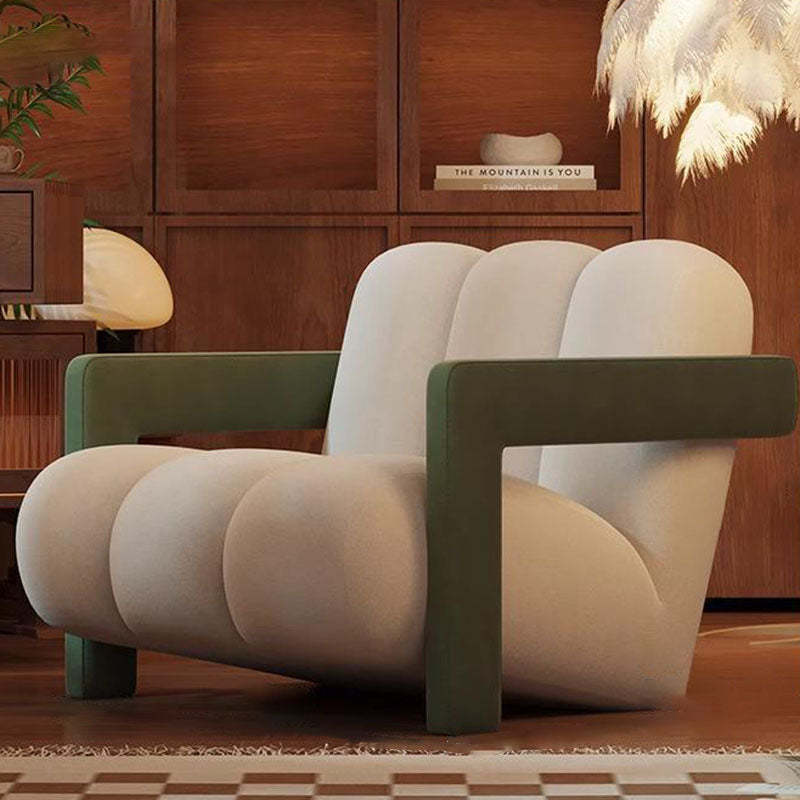 Retro striped accent chairs in wood velvet