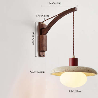 Japanese Wabi-Sabi Solid Wood Glass Horn Sconce