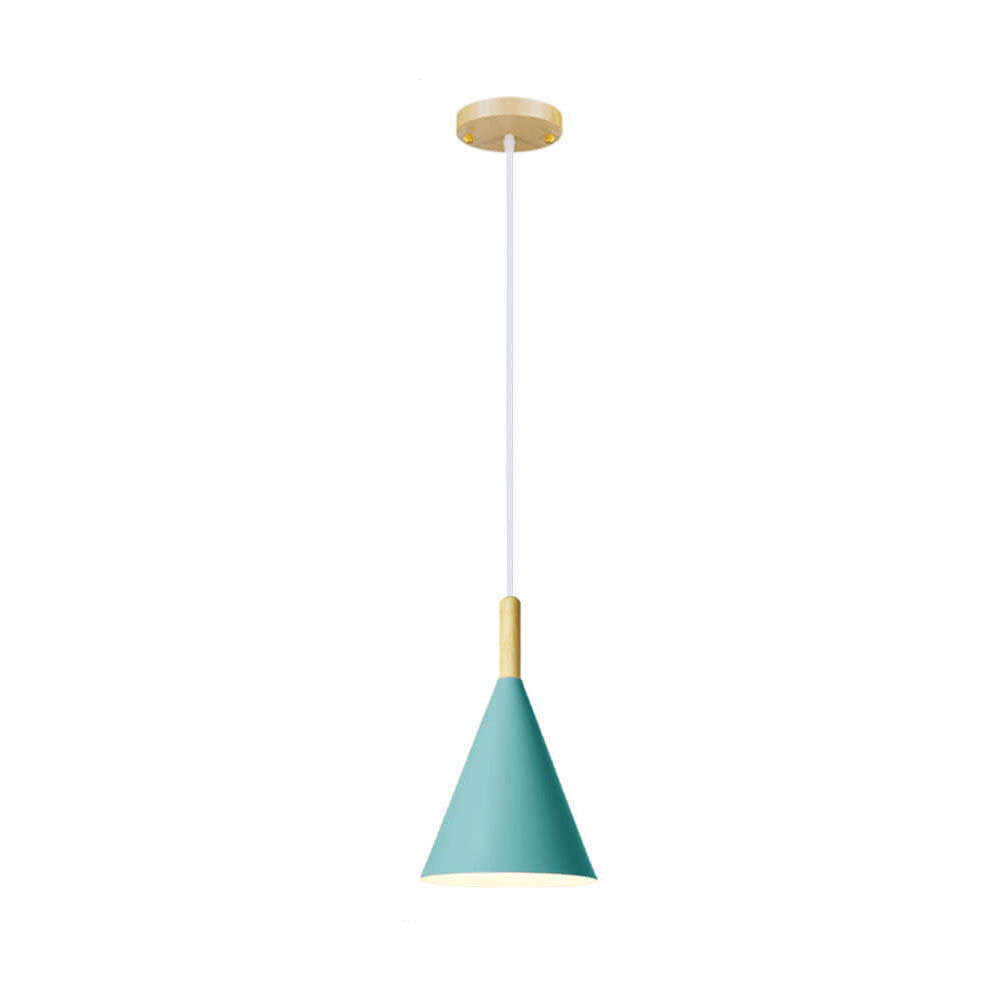 Nordic Macaron Cone Wood Pendant Light