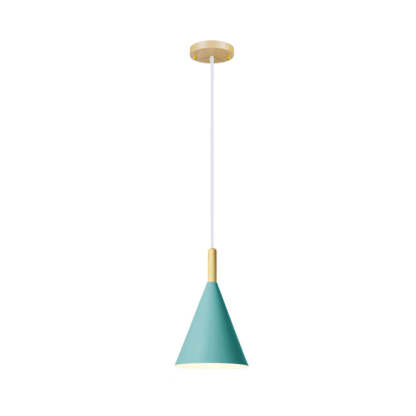 Nordic Macaron Cone Wood Pendant Light