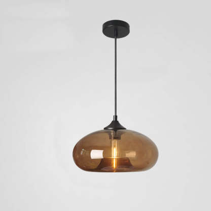 Colored Glass Oval Pendant Light