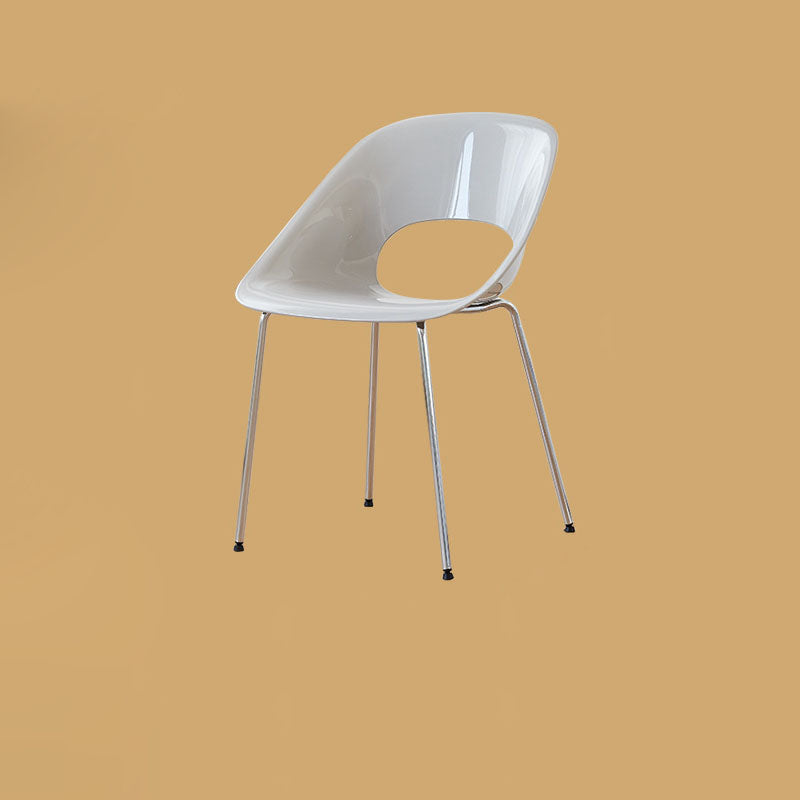 Minimalist Ring Curved Plastic Alloy Dining Chair