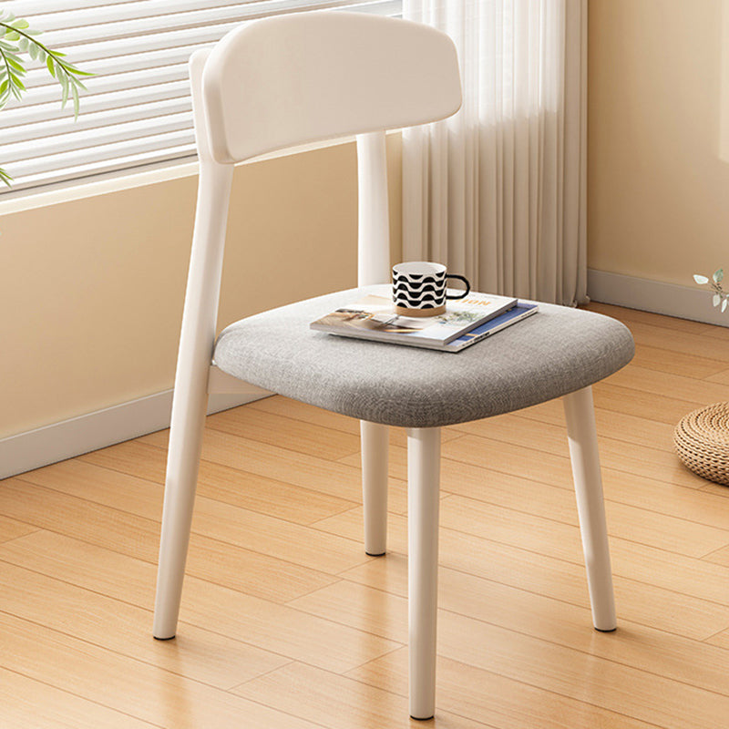 Minimalist Leather Fabric Wood Dining Chair — Wood / Walnut