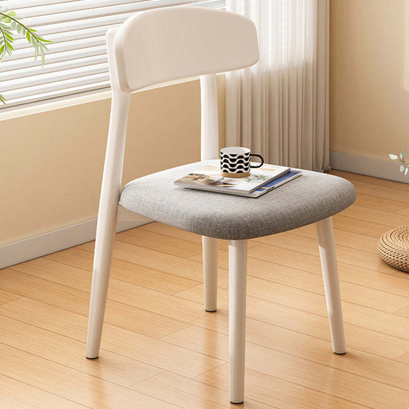 Minimalist Leather Fabric Wood Dining Chair — Wood / Walnut