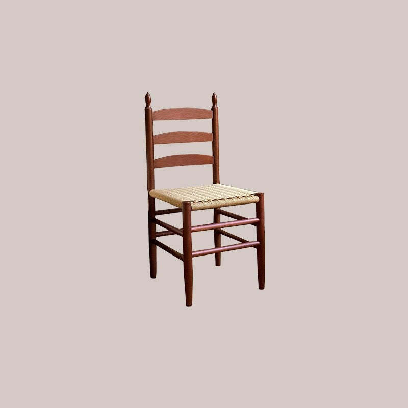 Retro Braided Rope Wood Ladder-Back Dining Chair