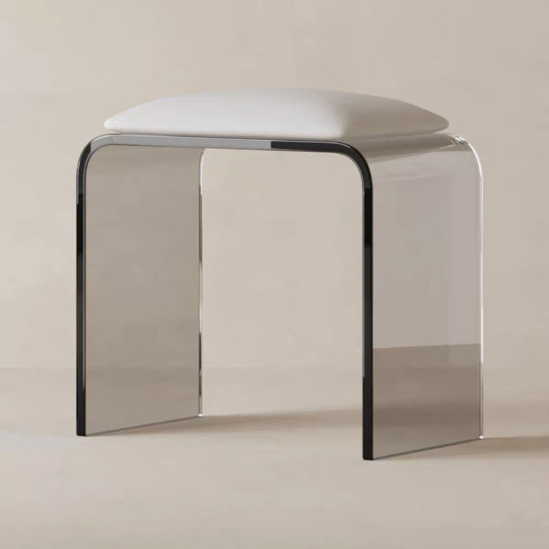 Minimalist Acrylic Leather Vanity Stool