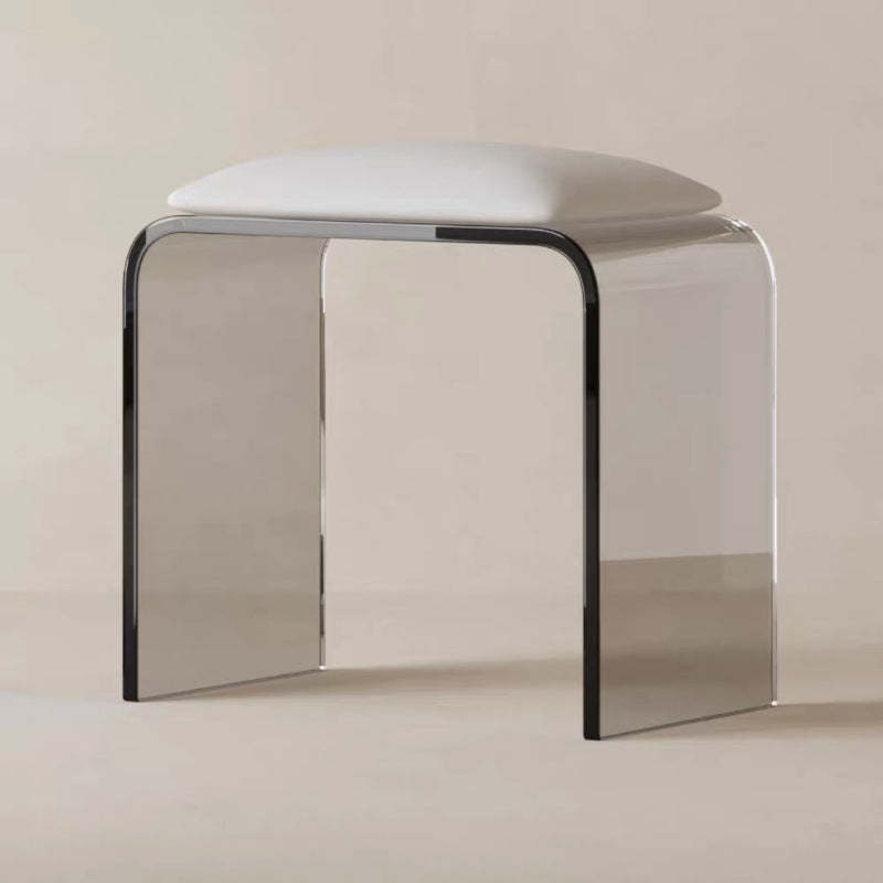 Minimalist Acrylic Leather Vanity Stool