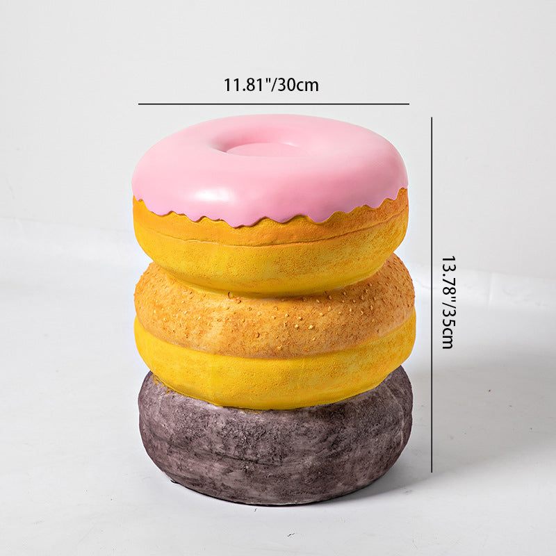 Contemporary Resin Donut Ice Cream Cylindrical Chair — Pineapple