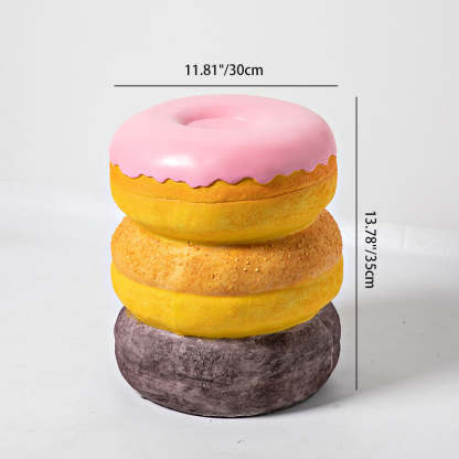 Contemporary Resin Donut Ice Cream Cylindrical Chair — Pineapple