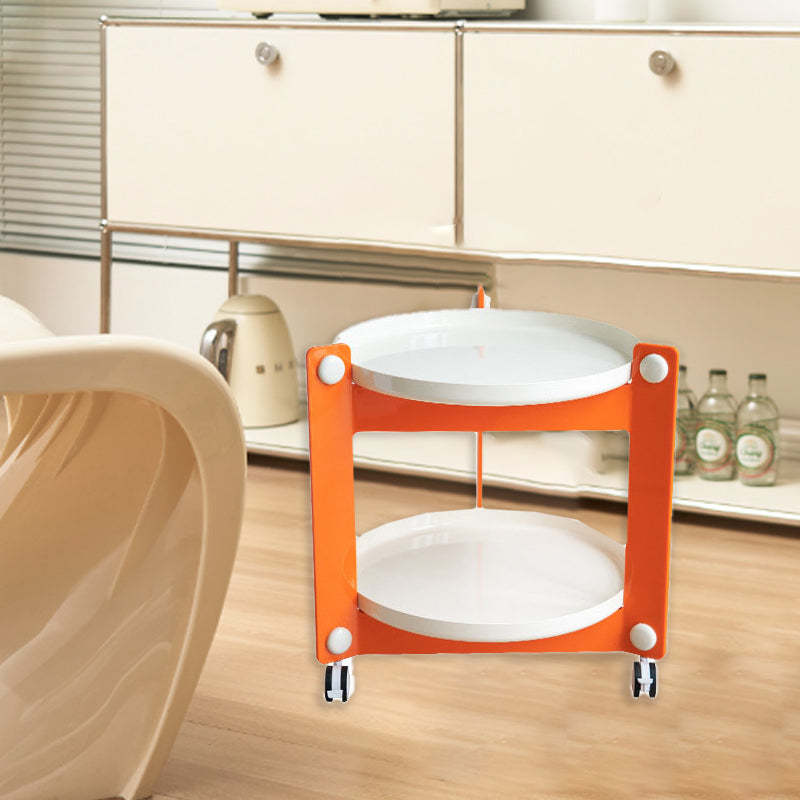 Contemporary Round PET Acrylic 2-Tier End Table
