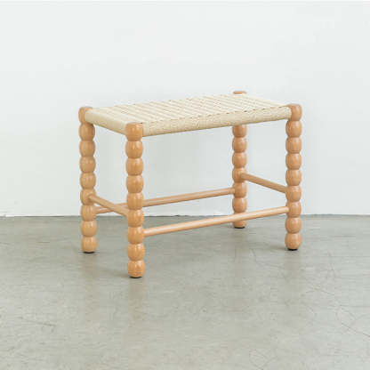 Chinese Woven Gourd Wooden Footstool