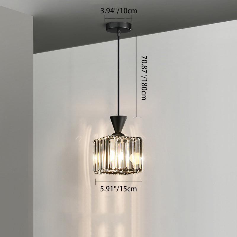 Contemporary Radiant Prismatic Crystal Pendant Light — Round / Gold / 110V-120V For US/CA