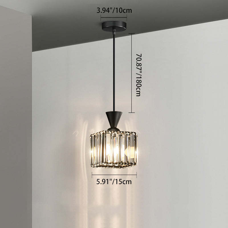 Contemporary Radiant Prismatic Crystal Pendant Light — Round / Gold / 110V-120V For US/CA
